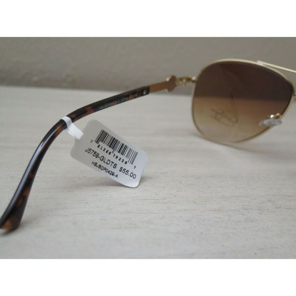 Jessica Simpson Gold Aviator Sunglasses Tortoise Shell Arms J5759-GLDTS $55 MSRP - Picture 7 of 12